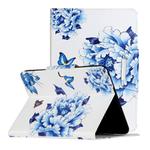 For Samsung Galaxy Tab 4 10.1 / T530 Painted Pattern Horizontal Flip Leather Case with Holder(Blue and White Porcelain Butterfly)