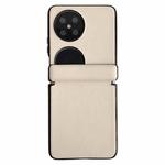 For Huawei P50 Pocket / Pocket 2 Integrated Magnetic Axis Solid Color Leather Texture Phone Case(Beige)