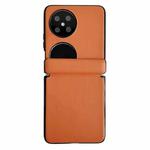 For Huawei P50 Pocket / Pocket 2 Integrated Magnetic Axis Solid Color Leather Texture Phone Case(Orange)