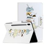 For Samsung Galaxy Tab S6 / T860 Painted Pattern Horizontal Flip Leather Case with Holder(Cat Back View)