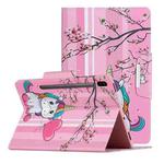 For Samsung Galaxy Tab S6 / T860 Painted Pattern Horizontal Flip Leather Case with Holder(Sakura Unicorn)