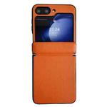 For Samsung Galaxy Z Flip6 Integrated Magnetic Axis Solid Color Leather Texture Phone Case(Orange)