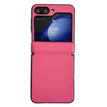 For Samsung Galaxy Z Flip5 Integrated Magnetic Axis Solid Color Leather Texture Phone Case(Rose Red)