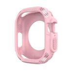 For Apple Watch 41mm Three-proof TPU Carbon Fiber Protective Case(Pink)