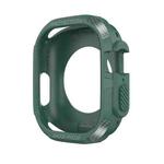 For Apple Watch 44mm Three-proof TPU Carbon Fiber Protective Case(Dark Green)