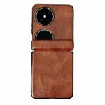 For Huawei nova Flip Integrated Magnetic Axis Crazy Horse Texture Phone Case(Brown)