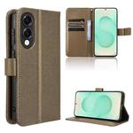 For Samsung Galaxy S25 Edge 5G Diamond Texture Leather Phone Case(Brown)