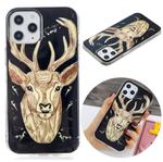 For iPhone 12 Pro Max Luminous TPU Soft Protective Case(Deer Head)
