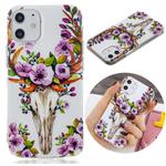 For iPhone 12 mini Luminous TPU Soft Protective Case(Flower Deer)
