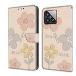 For Xiaomi 14 Pro Fresh Painted Leather Phone Case(Beige Flowers)