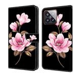 For Xiaomi 14 Pro Fresh Painted Leather Phone Case(Black Flowers)