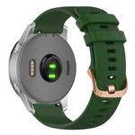 For Garmin 18mm Rose Gold Steel Buckle Silicone Watch Band(Army Green)