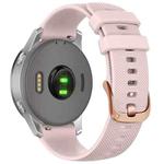 For Garmin 20mm Rose Gold Steel Buckle Silicone Watch Band(Pink)