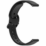 12mm Solid Color Nail Buckle Silicone Watch Band(Black)