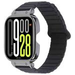 For Redmi Watch 5 / Watch 4 Metal Black Frame Integrated I-shaped Magnetic Silicone Watch Band(Black)