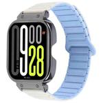 For Redmi Watch 5 / Watch 4 Metal Black Frame Integrated I-shaped Magnetic Silicone Watch Band(White Blue)