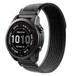 For Garmin 22mm Loop Nylon Hook and Loop Fastener Quick Release Watch Band(Black Grey)