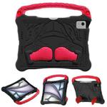 For iPad Air 11 2024 Boxing Series Kickstand EVA Shockproof Tablet Case with Shoulder Strap(Black Red)