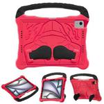 For iPad Air 11 2024 /  2025 Boxing Series Kickstand EVA Shockproof Tablet Case with Shoulder Strap(Red Black)