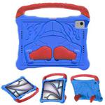 For iPad Air 11 2024 /  2025 Boxing Series Kickstand EVA Shockproof Tablet Case with Shoulder Strap(Blue Red)