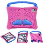 For iPad Air 11 2024 /  2025 Boxing Series Kickstand EVA Shockproof Tablet Case with Shoulder Strap(Rose Red Blue)