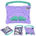 For iPad Air 11 2024 /  2025 Boxing Series Kickstand EVA Shockproof Tablet Case with Shoulder Strap(Purple Mint)