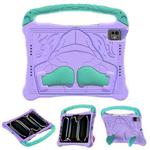 For iPad Pro 11 2024 Boxing Series Kickstand EVA Shockproof Tablet Case with Shoulder Strap(Purple Mint)