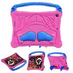 For iPad 10.2 2021 / 2020 / 2019 Boxing Series Kickstand EVA Shockproof Tablet Case with Shoulder Strap(Rose Red Blue)