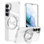 For Samsung Galaxy S25+ 5G Frosted 360 Degree MagSafe Magnetic Holder Phone Case(Silver)