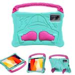 For Xiaomi Redmi Pad SE 11 2023 Boxing Series Kickstand EVA Shockproof Tablet Case with Shoulder Strap(Mint Rose Red)