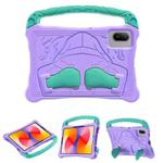 For Huawei MatePad SE 11 2024 Boxing Series Kickstand EVA Shockproof Tablet Case with Shoulder Strap(Purple Mint)