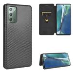 For Samsung Galaxy Note20  Carbon Fiber Texture Horizontal Flip TPU + PC + PU Leather Case with Card Slot(Black)
