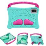 For Honor Pad X8a 11 inch Boxing Series Kickstand EVA Shockproof Tablet Case with Shoulder Strap(Mint Rose Red)