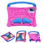 For Honor Tablet V7 11 inch Boxing Series Kickstand EVA Shockproof Tablet Case with Shoulder Strap(Rose Red Blue)