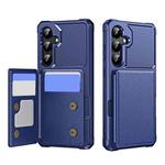 For Samsung Galaxy S24 5G Horizontal Flip Card Bag Holder Leather Phone Case(Dark Blue)