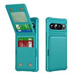 For Google Pixel 9 / 9 Pro Vertical Flip Card Bag Holder Leather Phone Case(Cyan Green)