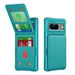 For Google Pixel 8 Vertical Flip Card Bag Holder Leather Phone Case(Cyan Green)