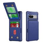 For Google Pixel 7 Vertical Flip Card Bag Holder Leather Phone Case(Dark Blue)