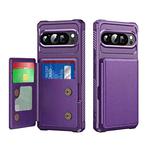 For Google Pixel 9 Pro XL Horizontal Flip Card Bag Holder Leather Phone Case(Purple)