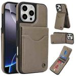 For iPhone 16 Pro Max AwQuer Vertical Flip Card Bag Holder Leather Phone Case(Grey)