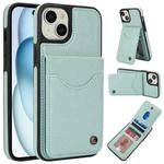 For iPhone 15 AwQuer Vertical Flip Card Bag Holder Leather Phone Case(Green)