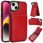 For iPhone 14 Plus AwQuer Vertical Flip Card Bag Holder Leather Phone Case(Red)