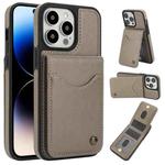 For iPhone 14 Pro AwQuer Vertical Flip Card Bag Holder Leather Phone Case(Grey)