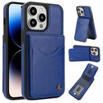 For iPhone 14 Pro Max AwQuer Vertical Flip Card Bag Holder Leather Phone Case(Blue)