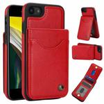 For iPhone 7 / 8 / SE 2022 AwQuer Vertical Flip Card Bag Holder Leather Phone Case(Red)