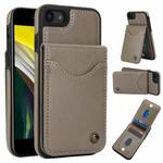 For iPhone 7 / 8 / SE 2022 AwQuer Vertical Flip Card Bag Holder Leather Phone Case(Grey)