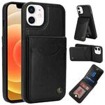 For iPhone 12 / 12 Pro AwQuer Vertical Flip Card Bag Holder Leather Phone Case(Black)