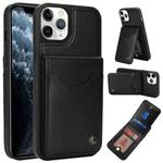For iPhone 11 Pro Max AwQuer Vertical Flip Card Bag Holder Leather Phone Case(Black)