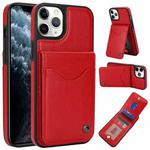 For iPhone 11 Pro Max AwQuer Vertical Flip Card Bag Holder Leather Phone Case(Red)