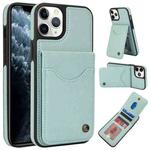 For iPhone 11 Pro Max AwQuer Vertical Flip Card Bag Holder Leather Phone Case(Green)